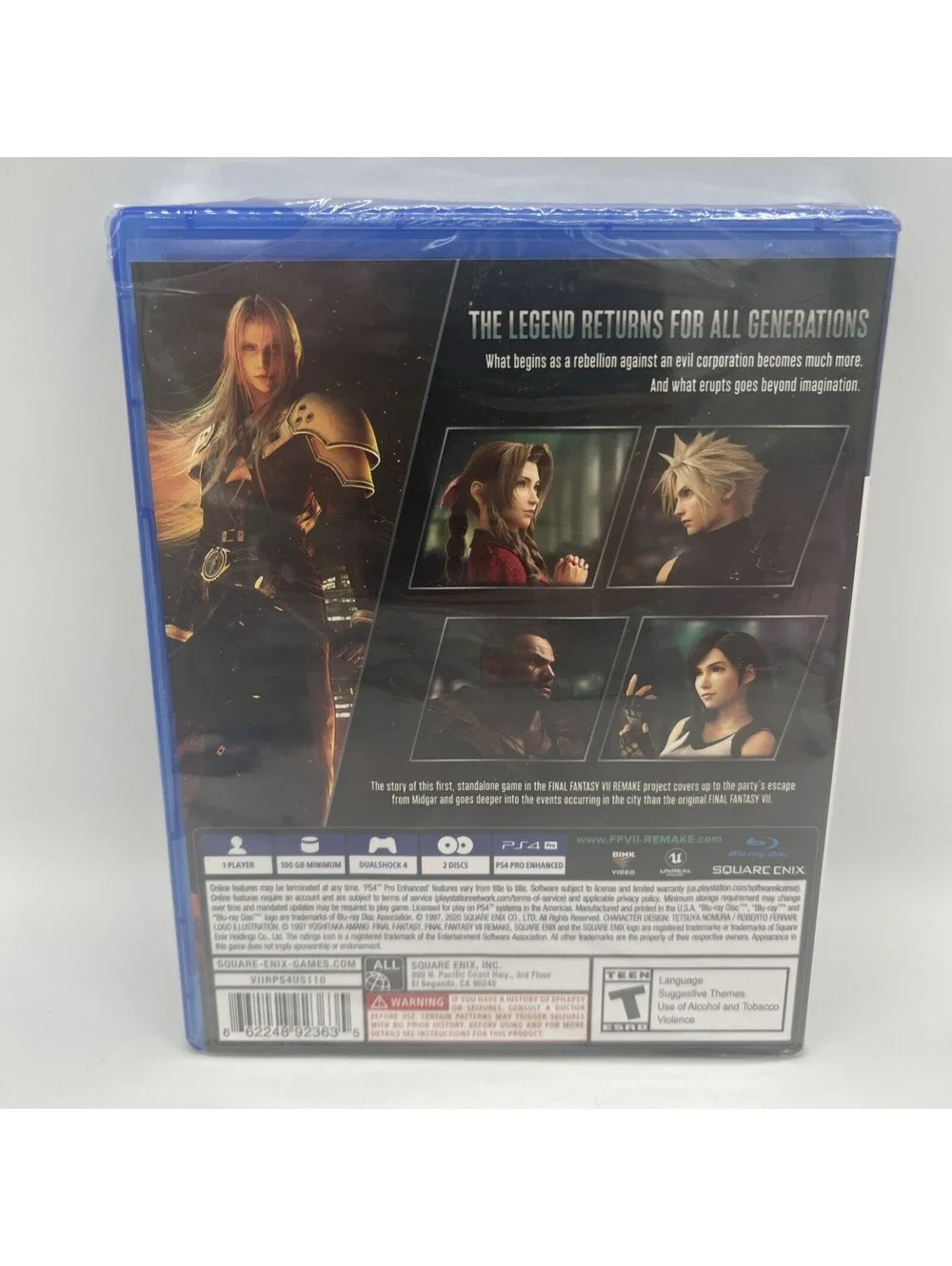 Final Fantasy VII Remake - Limited Bonus Edition W/ 3 Art Cards (PS4) New Sealed